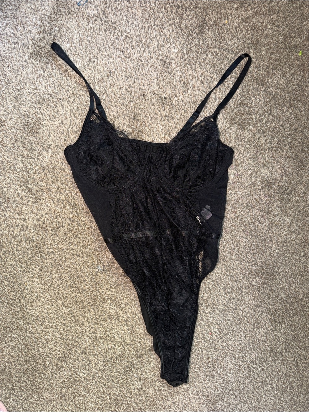 Black Lace Bodysuit with Adjustable Straps